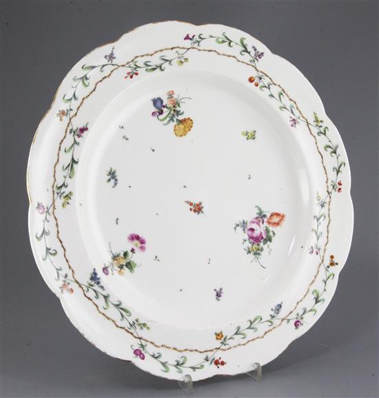 A Oude Loosdrecht porcelain dish, c.1771-84, 39.5cm